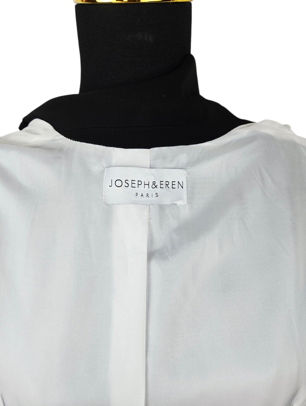JOSEPH & EREN Paris Black White Pleated Dress Contrast Lapel Button Front US 10 - Picture 13 of 15